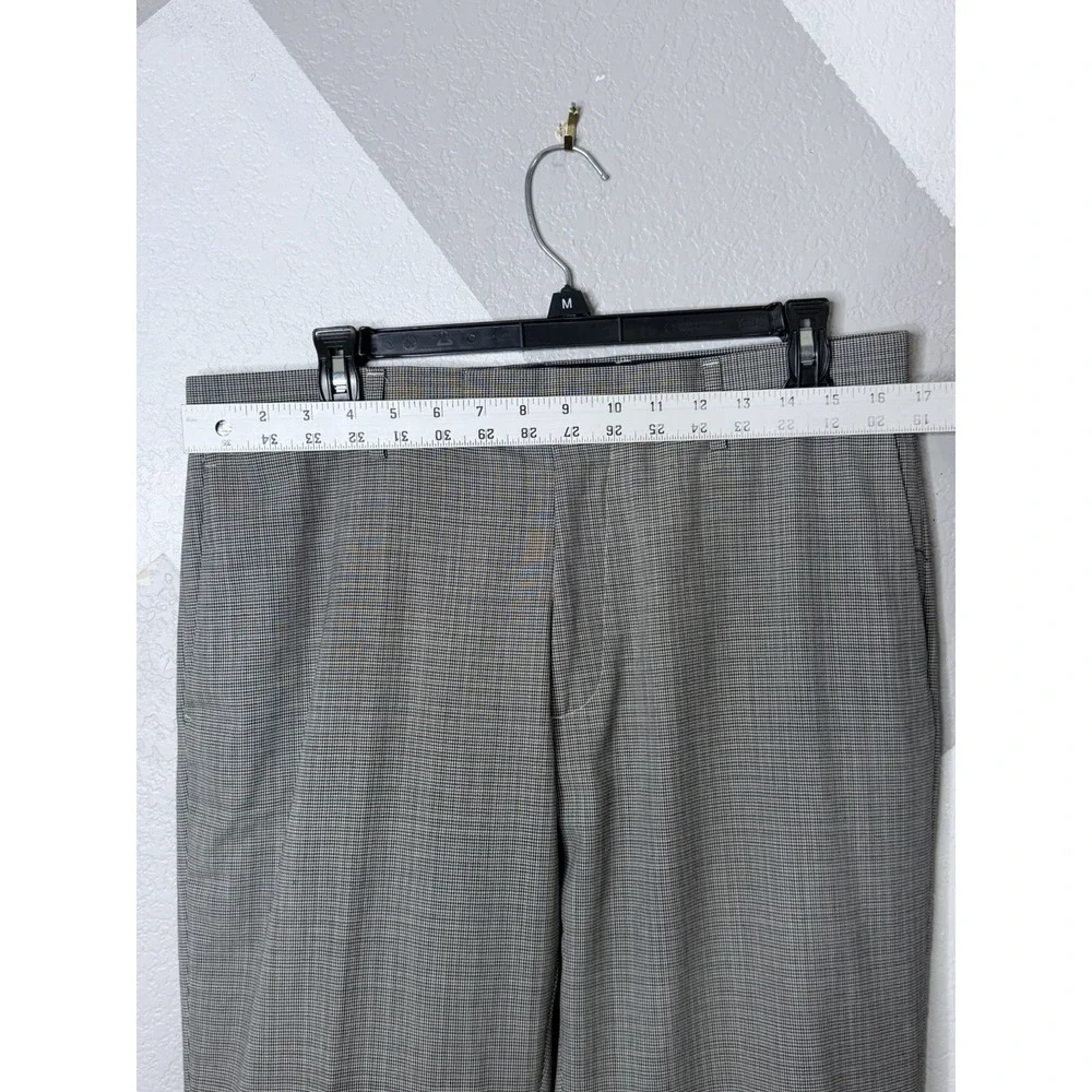 Banana Republic Mens Tailored Fit Wool Flat Dress Pants 33x30 Gray Houndstooth
